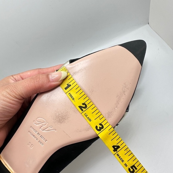 Roger Vivier Black Suede Lolita Pearl Embellished Bow Ballet Flats Sz 39 - Picture 12 of 13